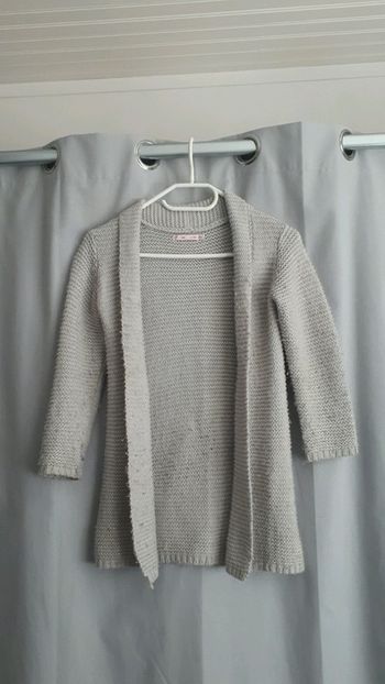 Gilet long gris argenté gémo 8ans