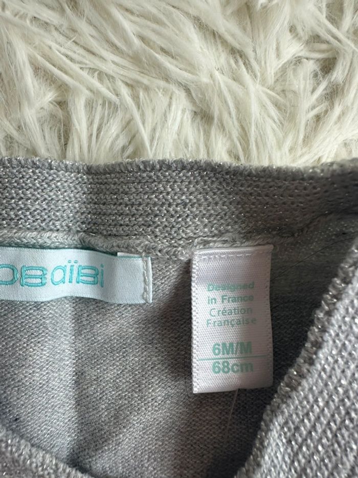 Boléro gris Obaibi taille 6 mois - photo numéro 2