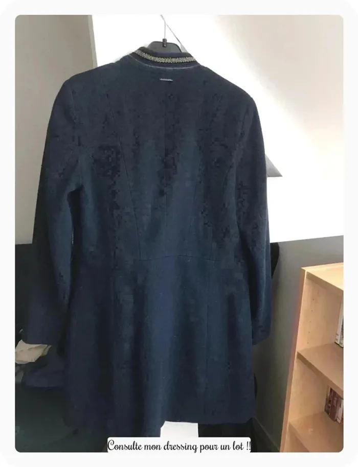 Manteau long bleu marine (avec de la laine) - photo numéro 6