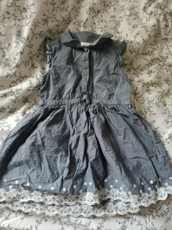Robe Miss Images bleu gris broderies
