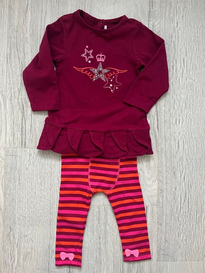 Ensemble fille Prémaman – 6 mois – Tunique à volants + legging 🎀