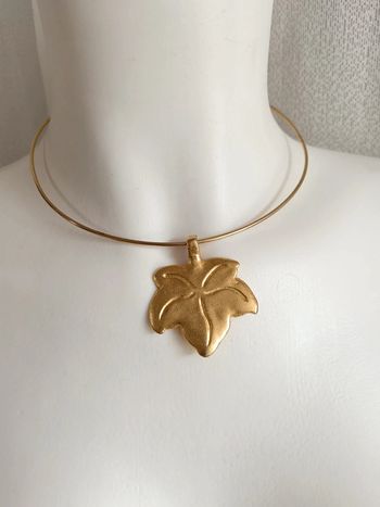 Multiples | Collier vintage feuille chaîne ras de cou