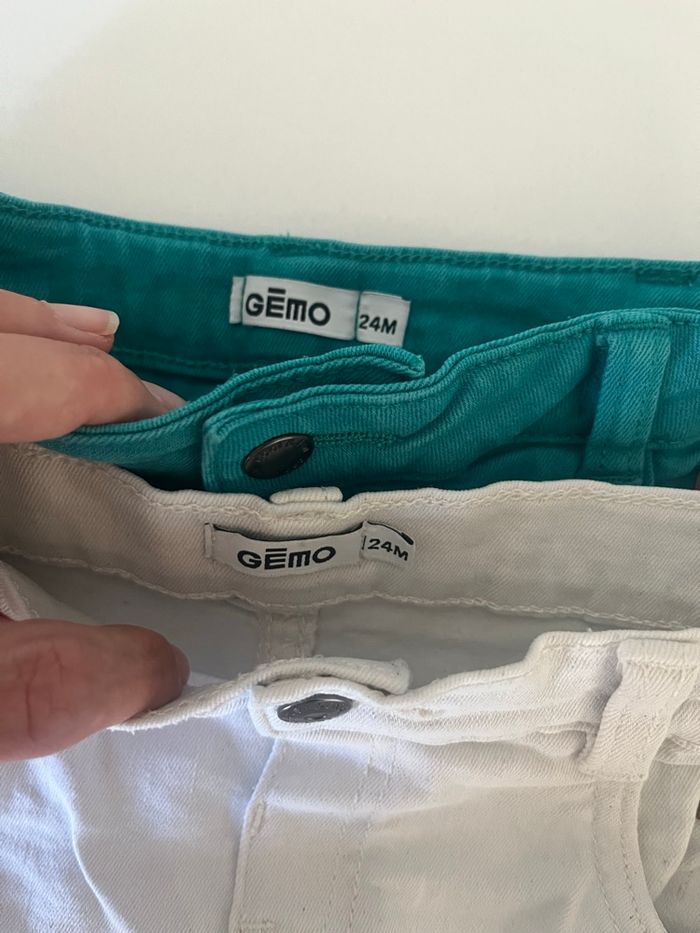 Lot 2 shorts en jean taille 24 mois gemo - photo numéro 2