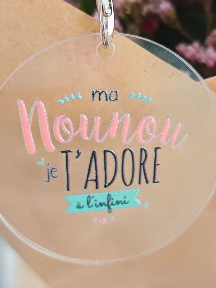 Porte clé acrylique cadeau nounou - photo numéro 2