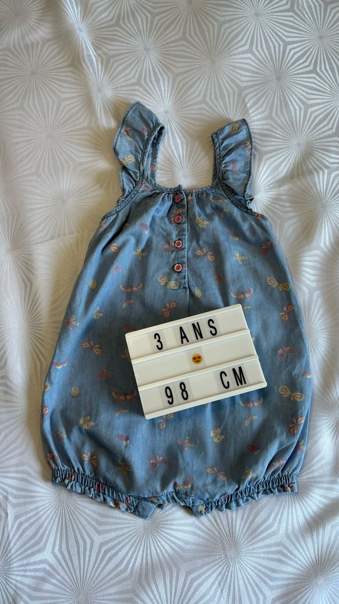 Combi short grenouillère fille 3 ans - 98 cm neuve