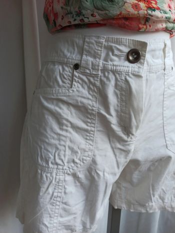Shorts blanc taille haute
