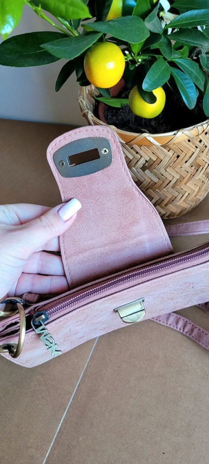 Sac à main rose poudrée tout neuf avec anse - photo numéro 4