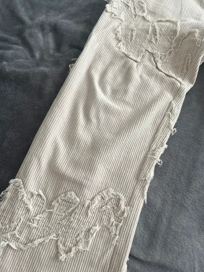 Pantalon Weyz beige T.S – Coupe droite | Style Y2K usé chic | Rare modèle - photo numéro 3