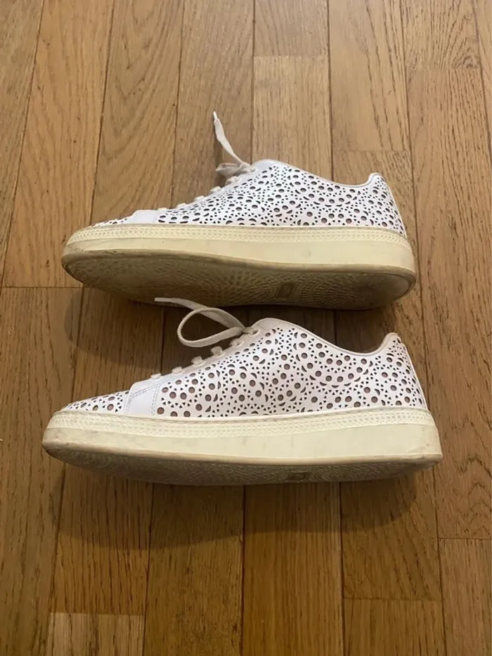 Baskets Laser Cut Sneakers blanches Alaïa taille 36 - photo numéro 7