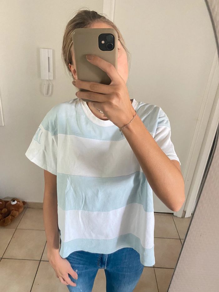 T-shirts Levi’s marinière blanc et bleu ciel