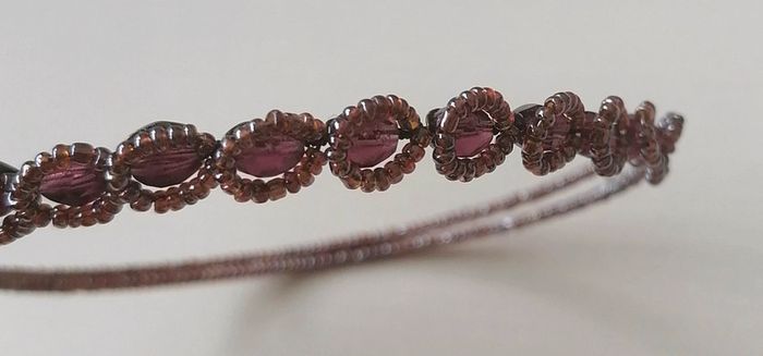 Lot de 2 collier métal argenté violet irisé perles de verre - photo numéro 6