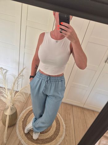 Pantalon fluide effet jean