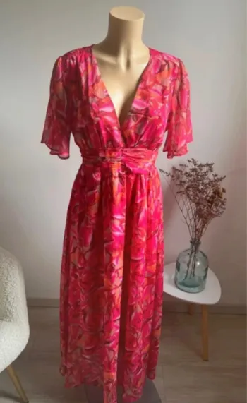 Sublime robe rose orangé taille M/L
