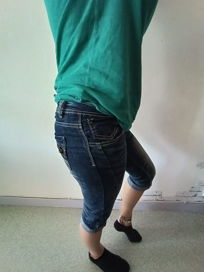 Pantacourts jeans délavé 38 - photo numéro 3