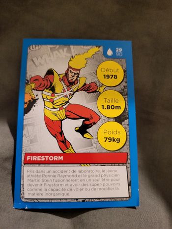 Carte Héros DC Auchan 2022 n° 29 /90 Firestorm
