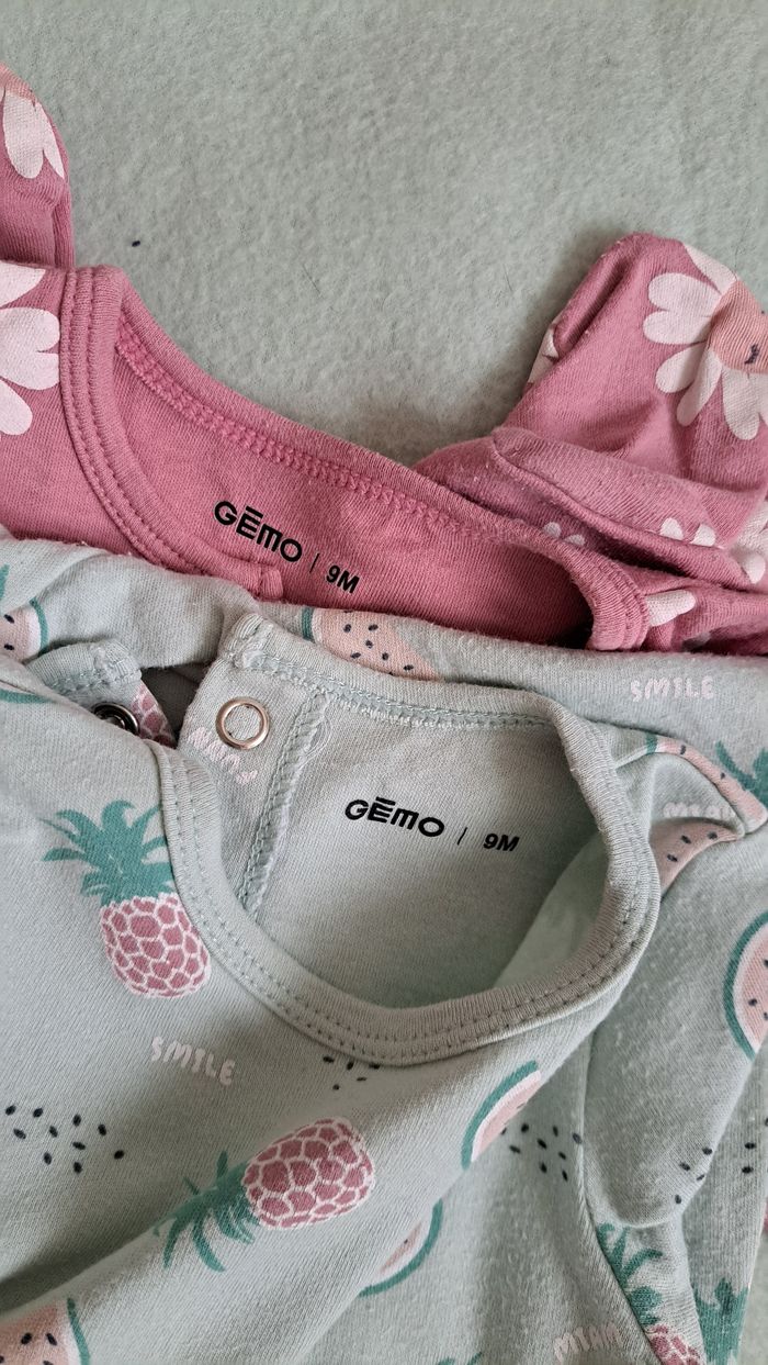 Lot de 2 pyjamas pour bébé fille 9 mois Gemo - photo numéro 2