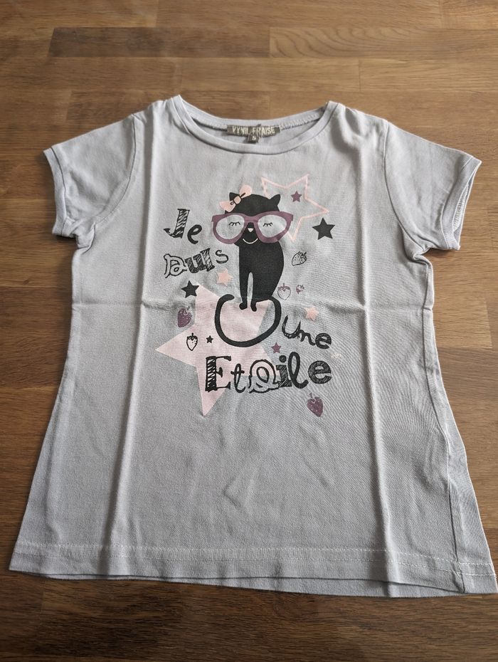 T-shirt fille 5 ans "je suis une étoile" Vynil fraise - photo numéro 3