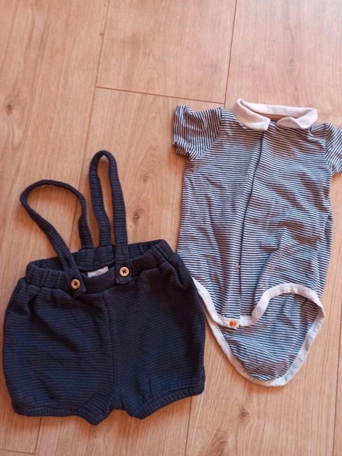 Ensemble short - barboteuse garçon bodie-polo - photo numéro 2