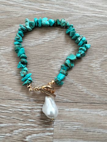 Bracelet turquoise et perle 