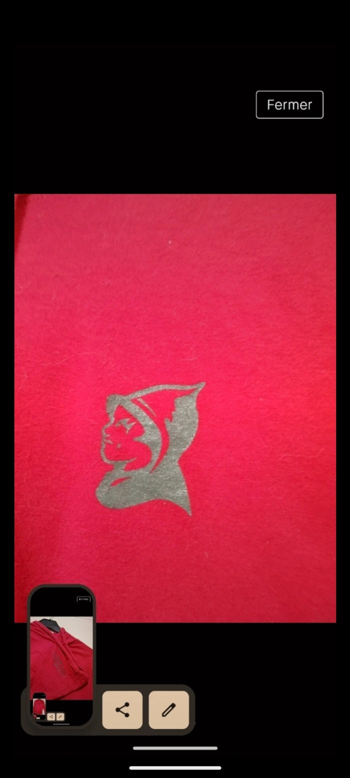 Sweat vintage rouge marque De la balle, année 1957. Taille M - photo numéro 5