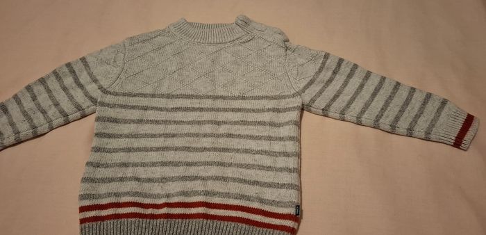Pull chaud rayé gris 2 ans Okaidi - photo numéro 4