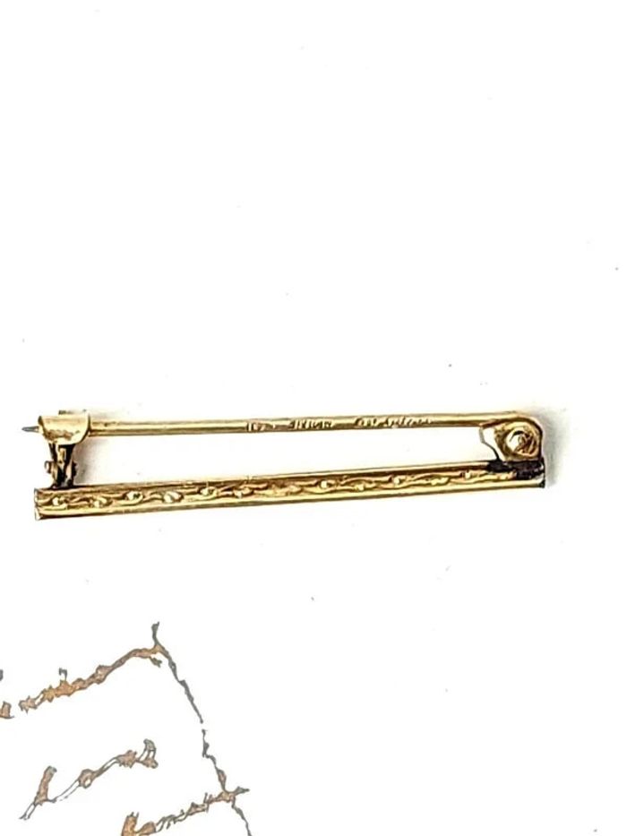 Broche vintage plaqué or épingle cravate - photo numéro 3
