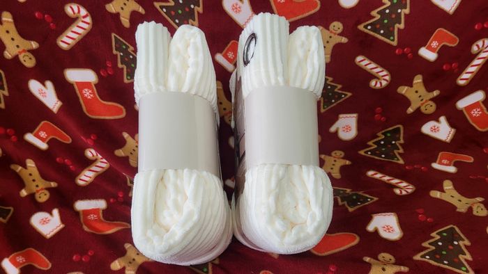 Lot 2 rideaux côtelés à anneaux blancs très doux absolu chic neufs étiquetés - photo numéro 3