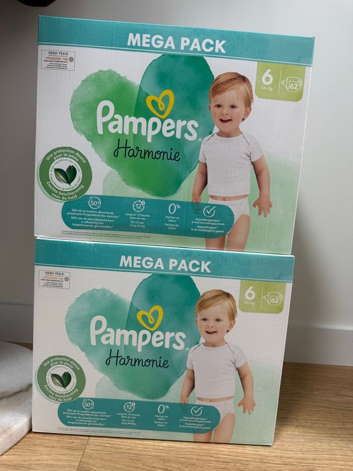 Couches pampers harmonie tailles 6