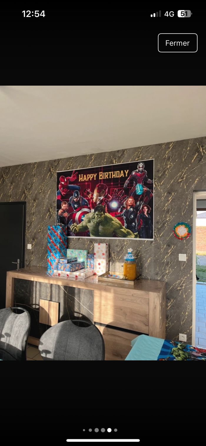 toile + guirlande avengers (anniversaire) - photo numéro 5