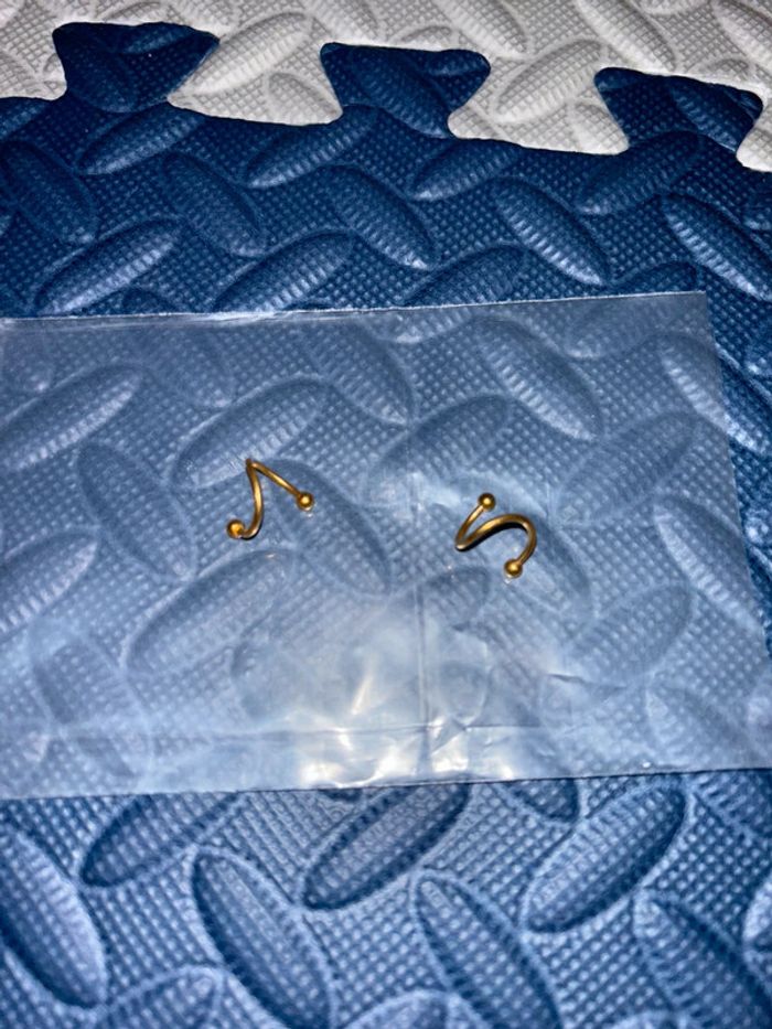 Lot de 2 piercing spirale neuf plaqué or - photo numéro 5