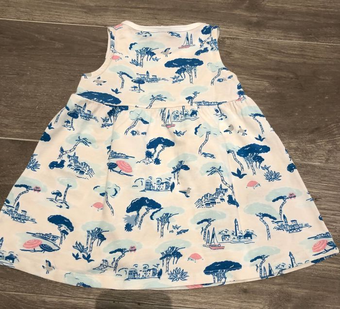 Robe blanc rose poudré Petit Bateau 12 mois - photo numéro 3