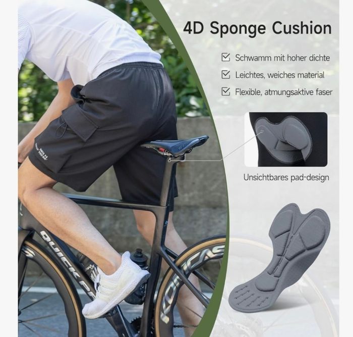Short homme vtt rembourrage assise 4D noir - photo numéro 4