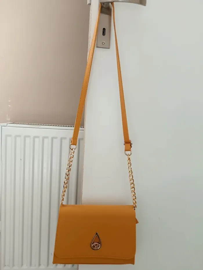 Sac à bandoulière jaune moutarde réglable - photo numéro 2