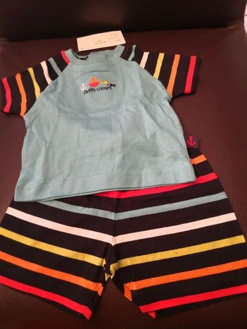 Ensemble tee-shirt et short neuf 3 mois