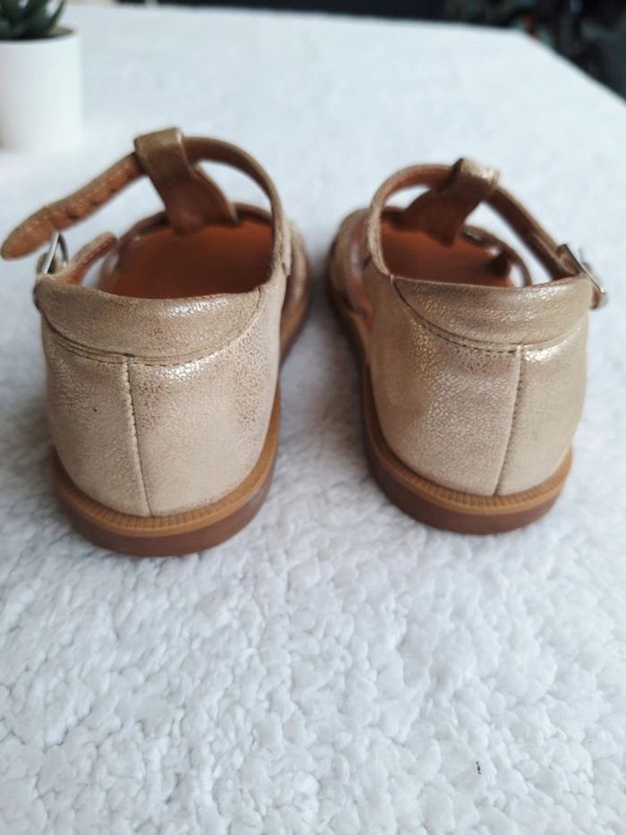 Sandales dorés cuir - photo numéro 5