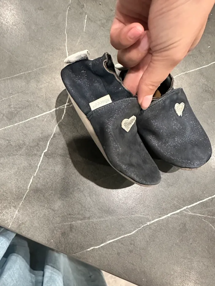 Chausson robeez 18/24 mois cœur marine à paillette - photo numéro 2