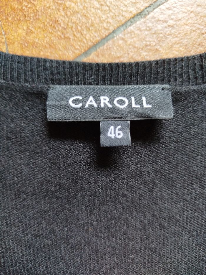 Pull Caroll taille 46 noir et strass manches 3/4 Comme Neuf - photo numéro 4
