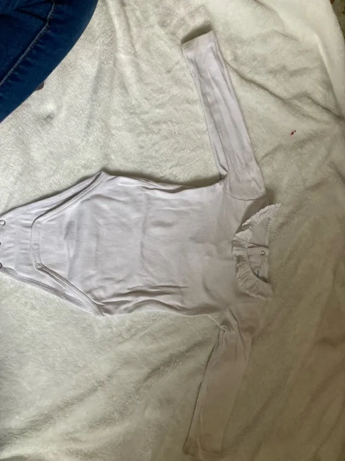 Body blanc à col 12 mois