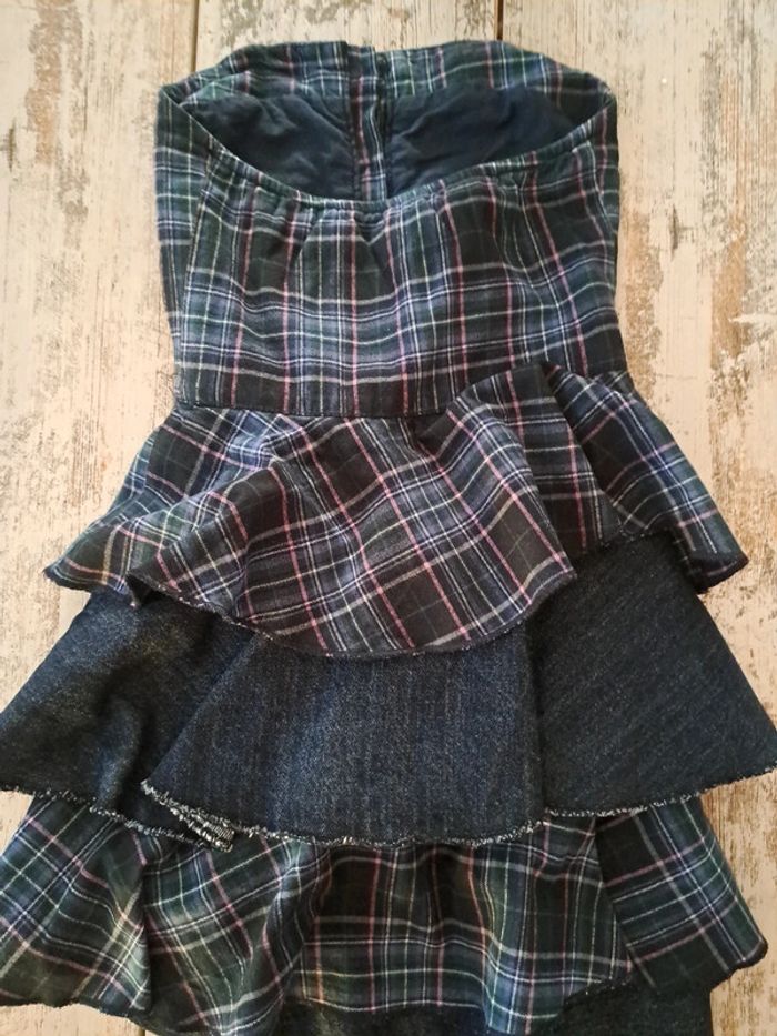 Robe vintage style écossais  et jean very British chicco - photo numéro 5