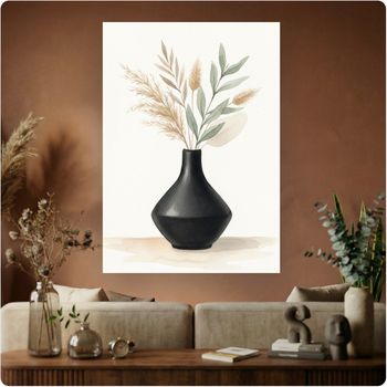 Affiche murale “Vase Minimaliste” illustration bohème nature déco moderne A3 Sans cadre