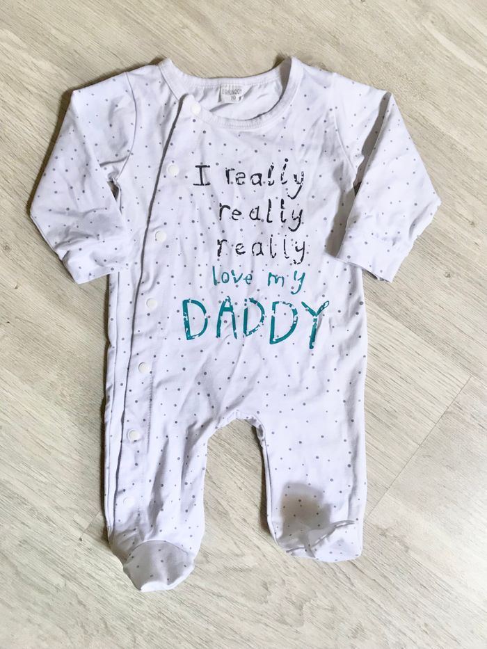 Pyjama blanc à pois gris 9mois