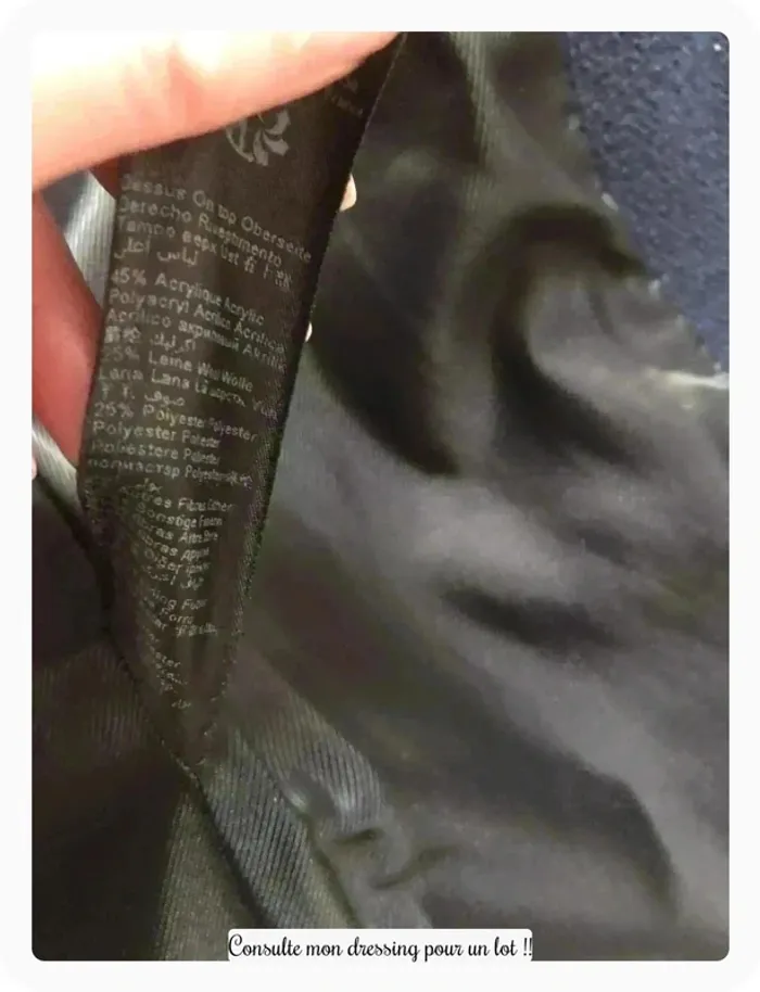 Manteau long bleu marine (avec de la laine) - photo numéro 5