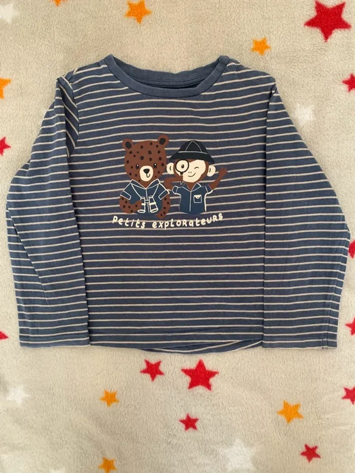 Ensemble Vertbaudet 3 ans Bleu et Beige - photo numéro 2