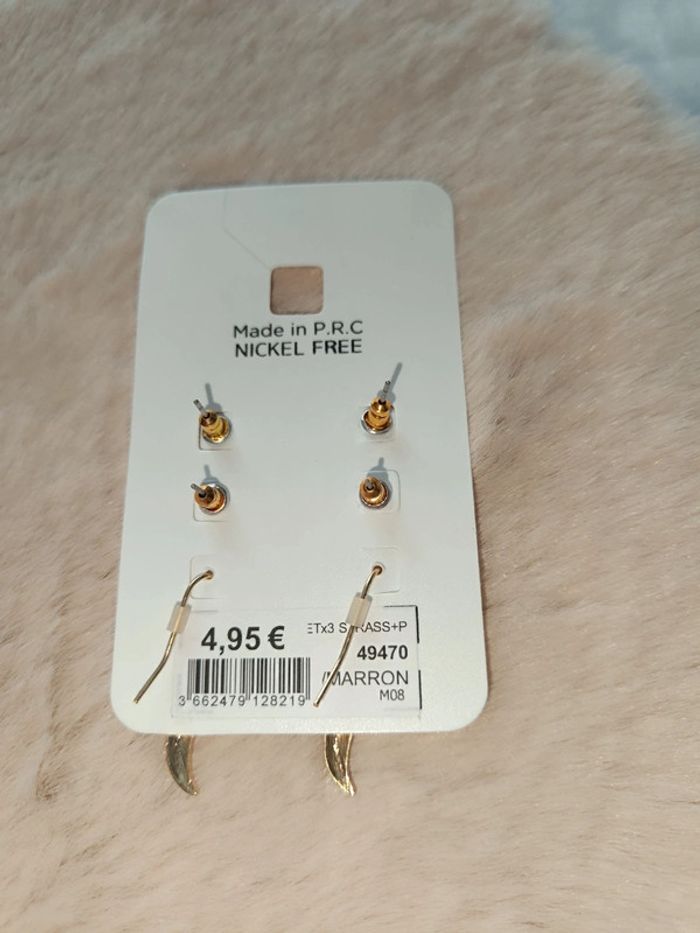 Lot de 3 paires de boucle d'oreille Doré-Moa⭐2€ - photo numéro 3