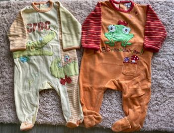 Lot de 2 pyjamas en velours une pièce Kitchoun 12 mois