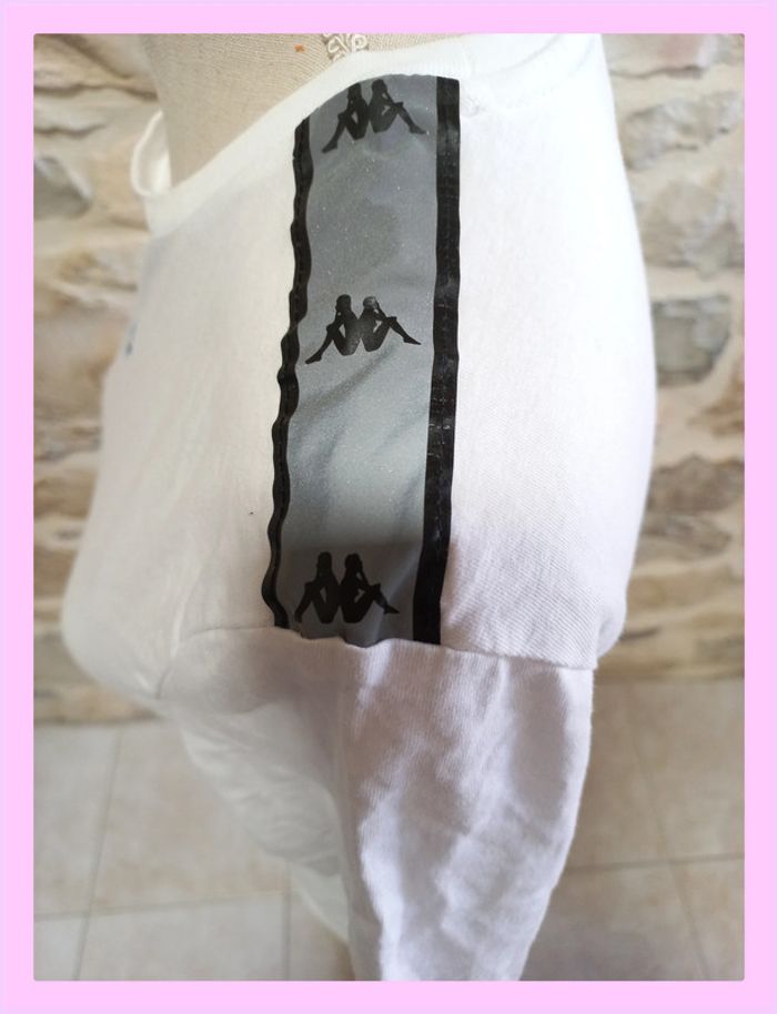 T-shirt Kappa XS blanc avec bande logo sur les épaules XS - photo numéro 3