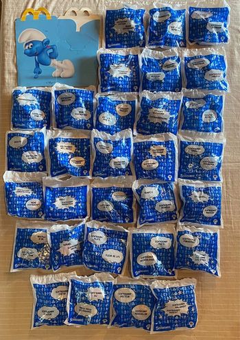 Collection complète des Schtroumpfs Mcdonald's 2018, neuve