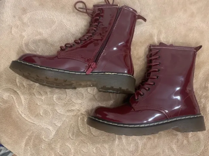 Bottines motard bordeaux vernis 🍭🍭 - photo numéro 4