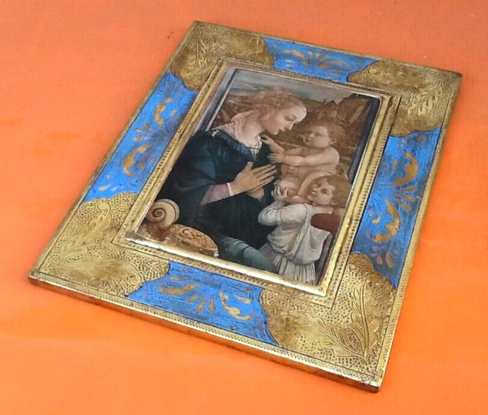 Icône religieuse polychrome à suspendre La Vierge à l'enfant - photo numéro 5