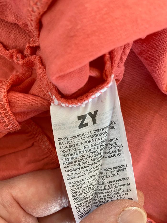 T shirt corail péplum zippy 6/7 ans - photo numéro 4